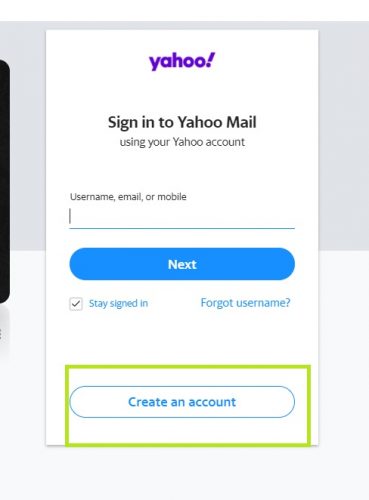 creare cont yahoo email