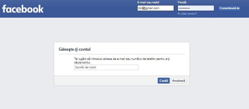 găsește contul de facebook