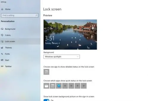 lockscreen windows 10