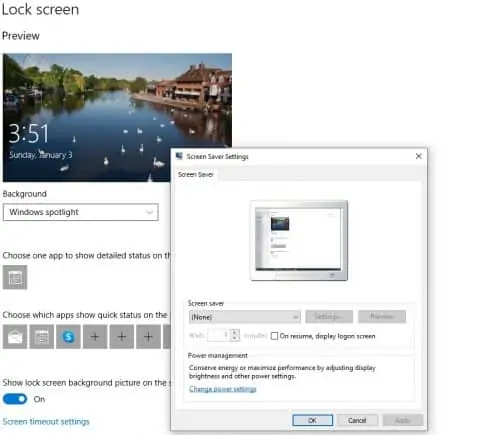select screensaver-windows 10